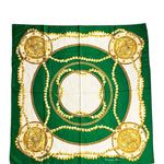 Christian Dior Green/Gold Poker Silk Scarf