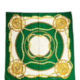 Christian Dior Green/Gold Poker Silk Scarf