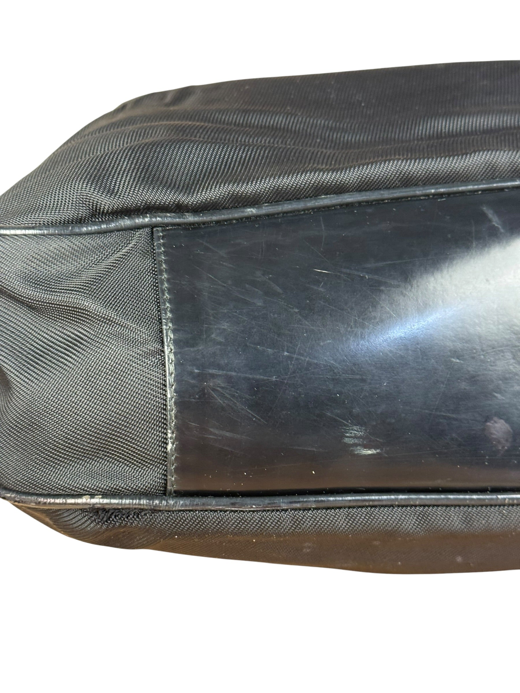 Gucci Vintage Black Canvas Bamboo Handle Bag