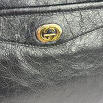 Gucci Black Leather Zip Clutch