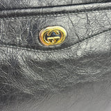 Gucci Black Leather Zip Clutch