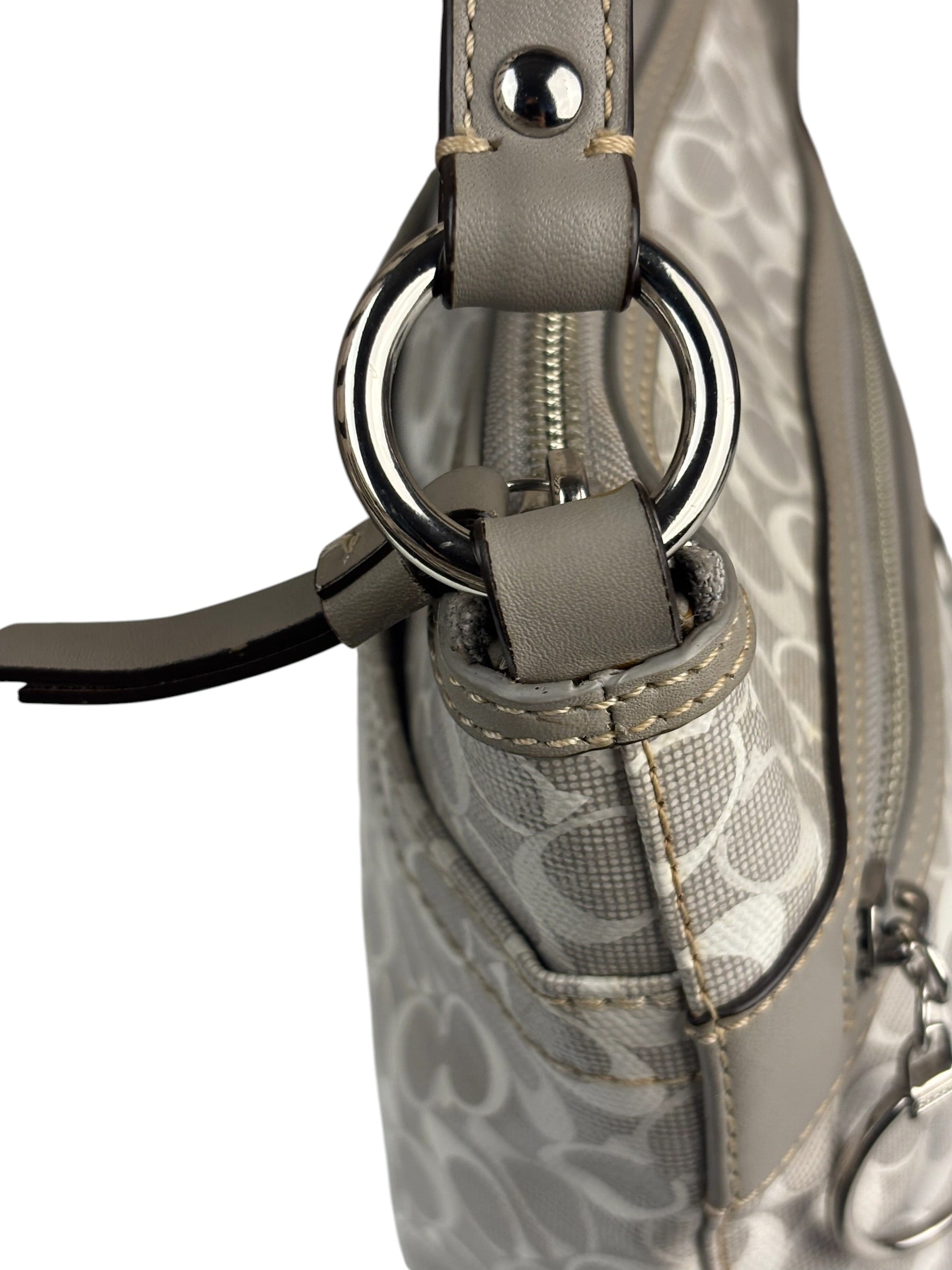 Coach Grey Patent Leather Signature Crossbody