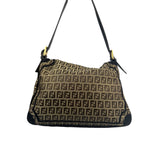 Fendi Black Trim Zucca Mamma Baguette