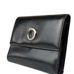 Cartier Black Leather Panther C Tri-Fold Wallet