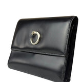 Cartier Black Leather Panther C Tri-Fold Wallet