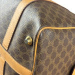 Celine Vintage Brown Coated Macadam Boston Handbag