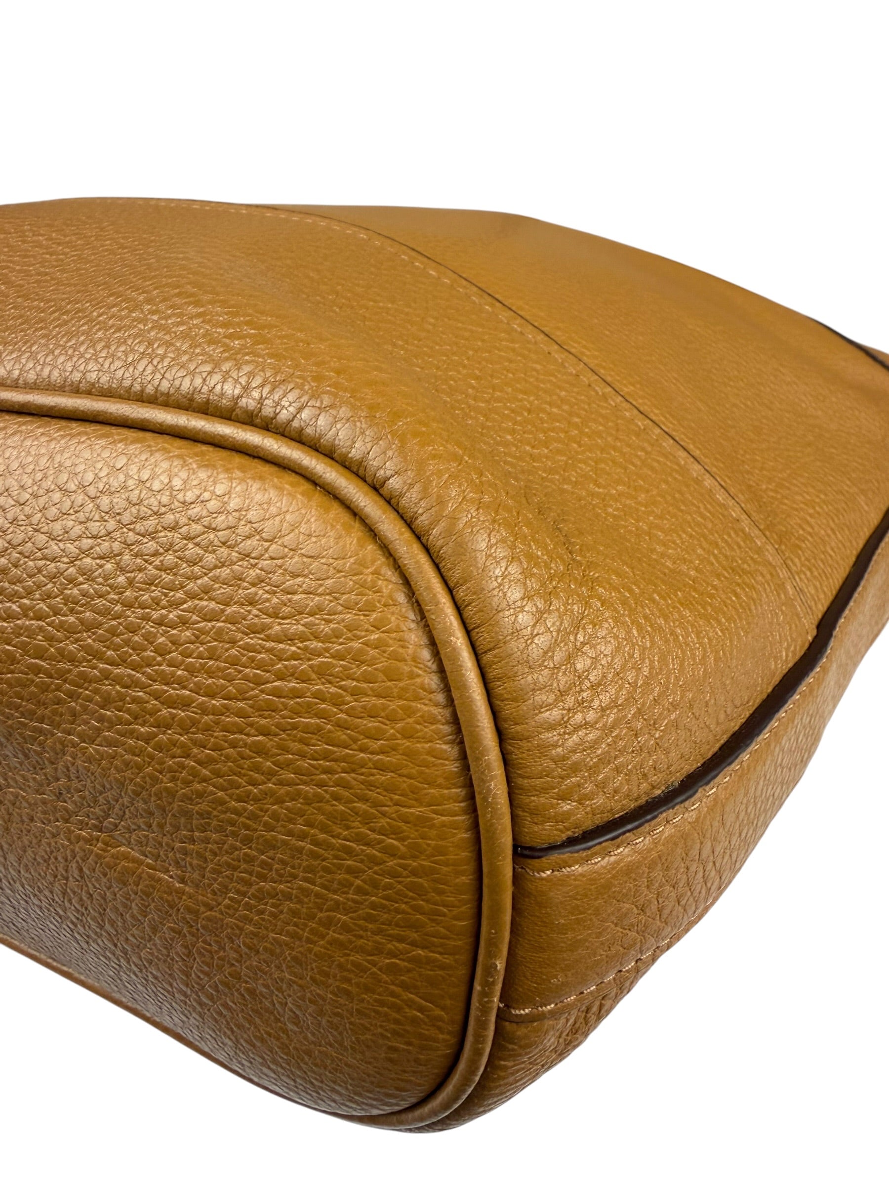 Coach Camel Leather Paxton Bucket Crossbody