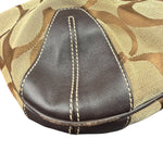 Coach Brown Leather Trim Signature Ergo Hobo Bag