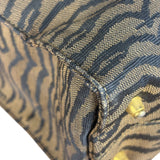 Fendi Vintage Brown Tiger Print Canvas Tote Bag