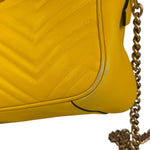 Gucci Bright Yellow GG Marmont Matelasse Shoulder Camera Bag