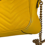 Gucci Bright Yellow GG Marmont Matelasse Shoulder Camera Bag