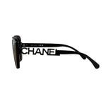 Chanel Rhinestone Logo Square Sunglasses