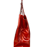 Chanel Red Patent CC Crystal Bon Bon Chain Tote