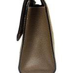 Gucci Brown Leather GG Supreme Web Stripe Clutch