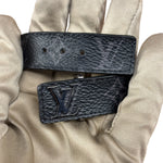 Louis Vuitton Black Leather Canvas Monogram Eclipse Slim Bracelet