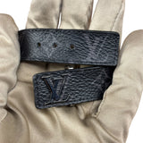 Louis Vuitton Black Leather Canvas Monogram Eclipse Slim Bracelet
