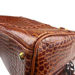 Yves Saint Laurent Vintage Croc-Embossed Leather Handbag