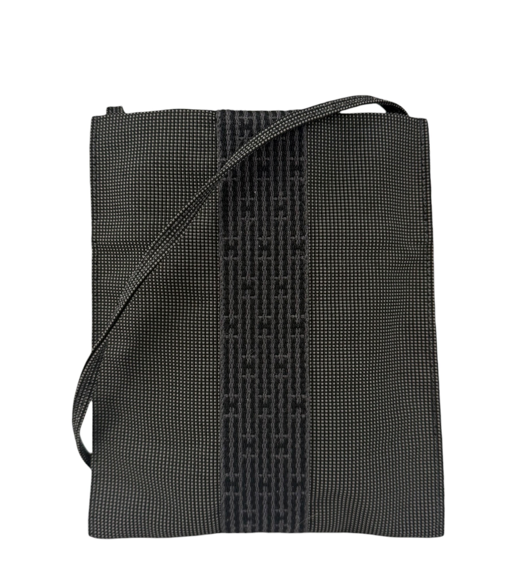 Hermes Grey Herline Toile Shoulder Pochette