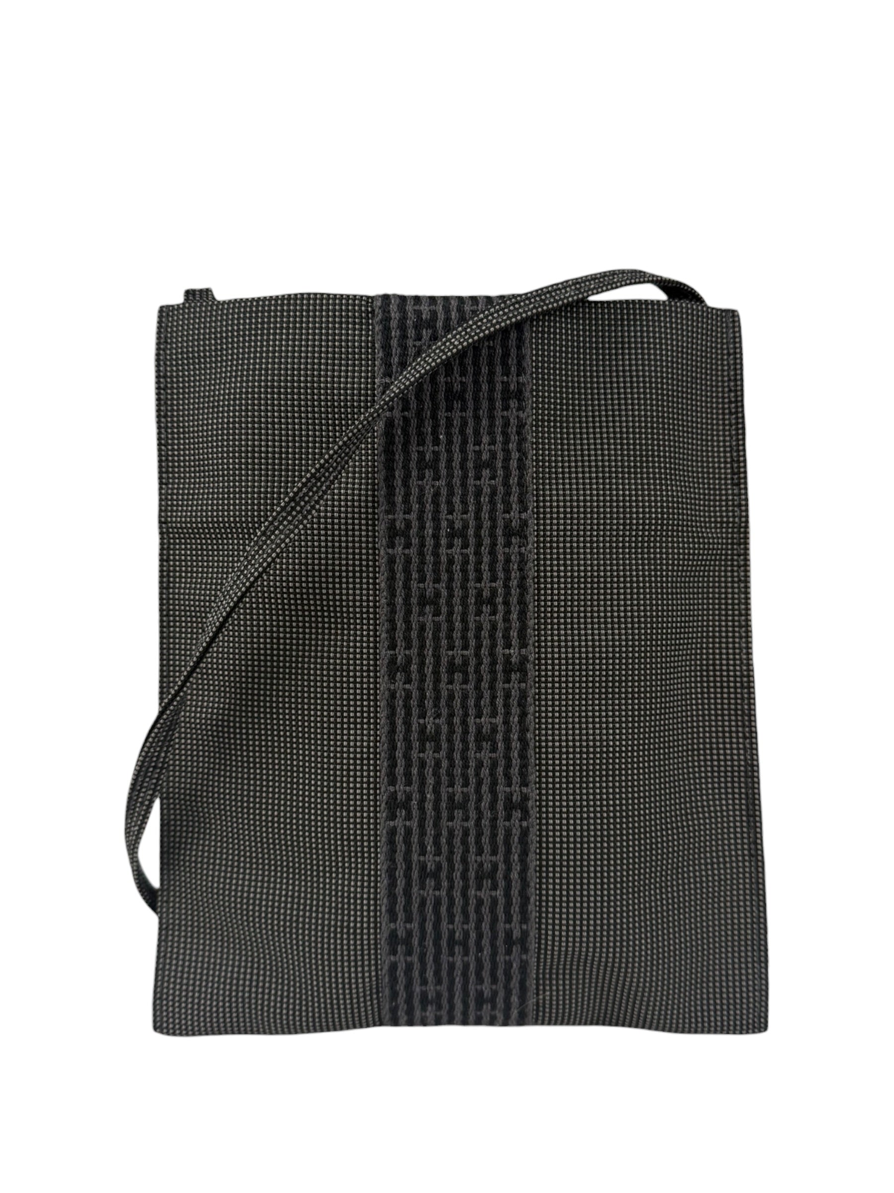 Hermes Grey Herline Toile Shoulder Pochette