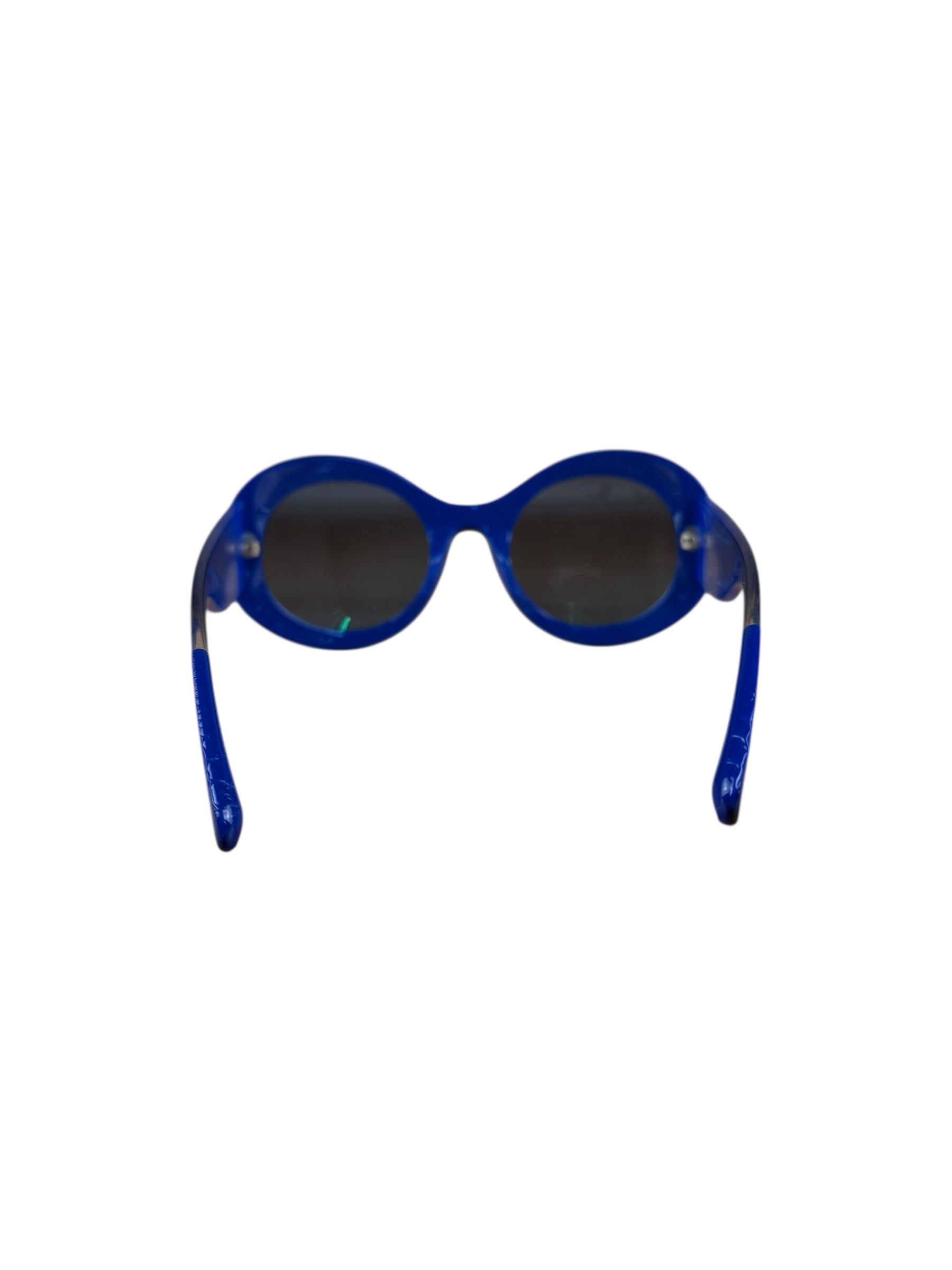 Chanel Vintage Blue Round Frame Sunglasses