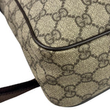 Gucci Brown Leather Trim Supreme Crossbody Bag