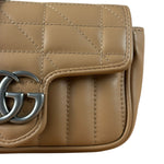 Gucci GG Marmont Matelasse Leather Mini Crossbody Bag Beige