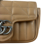 Gucci GG Marmont Matelasse Leather Mini Crossbody Bag Beige