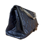 Chanel Blue Metallic Aged Quilted 2.55 Double Flap Bag 2008