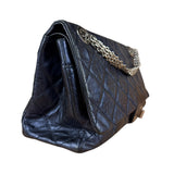 Chanel Blue Metallic Aged Quilted 2.55 Double Flap Bag 2008