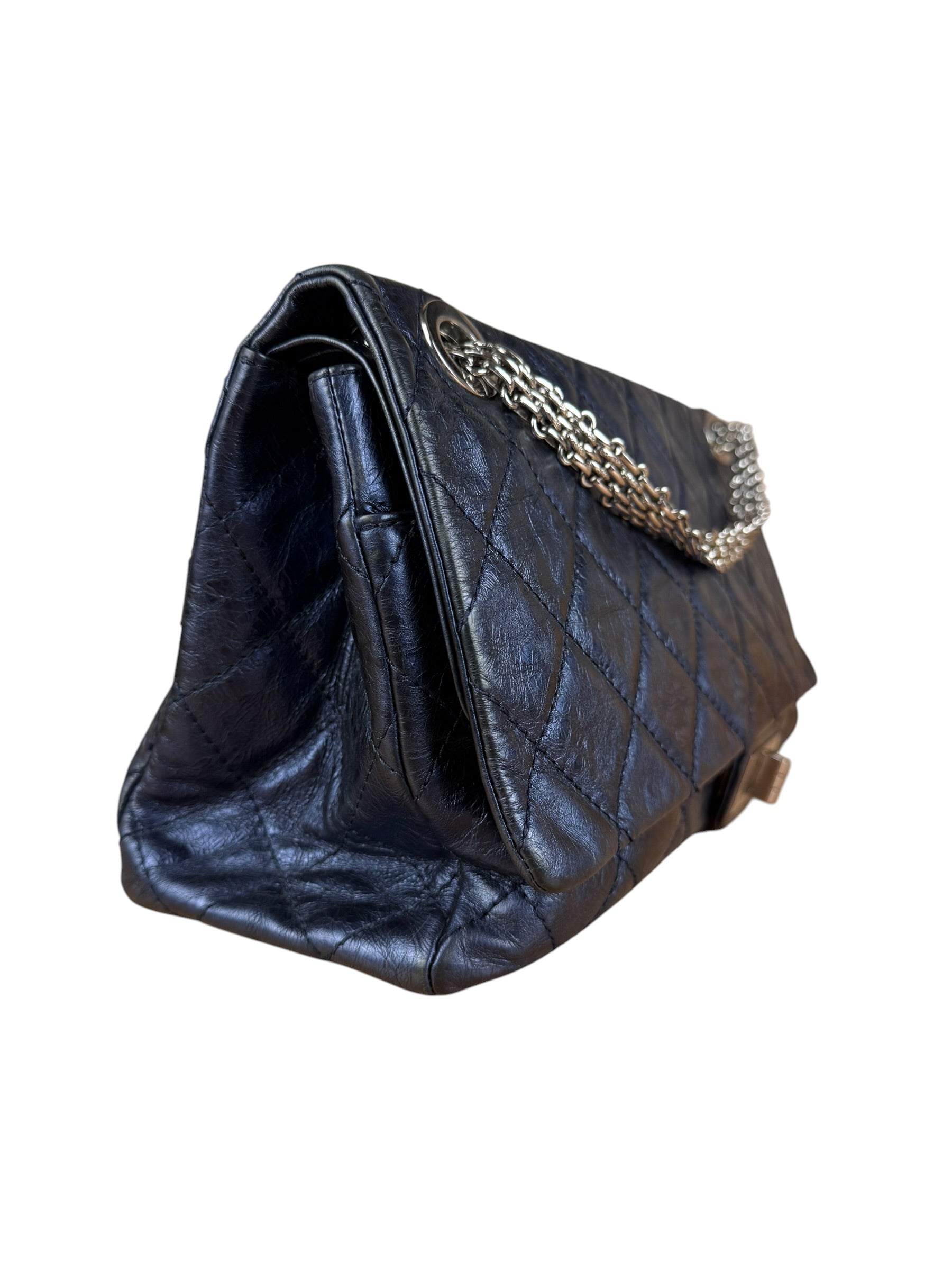Chanel Blue Metallic Aged Quilted 2.55 Double Flap Bag 2008