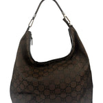 Gucci GG Monogram Brown Nylon Hobo Bag