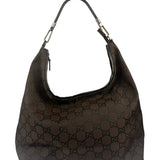 Gucci GG Monogram Brown Nylon Hobo Bag