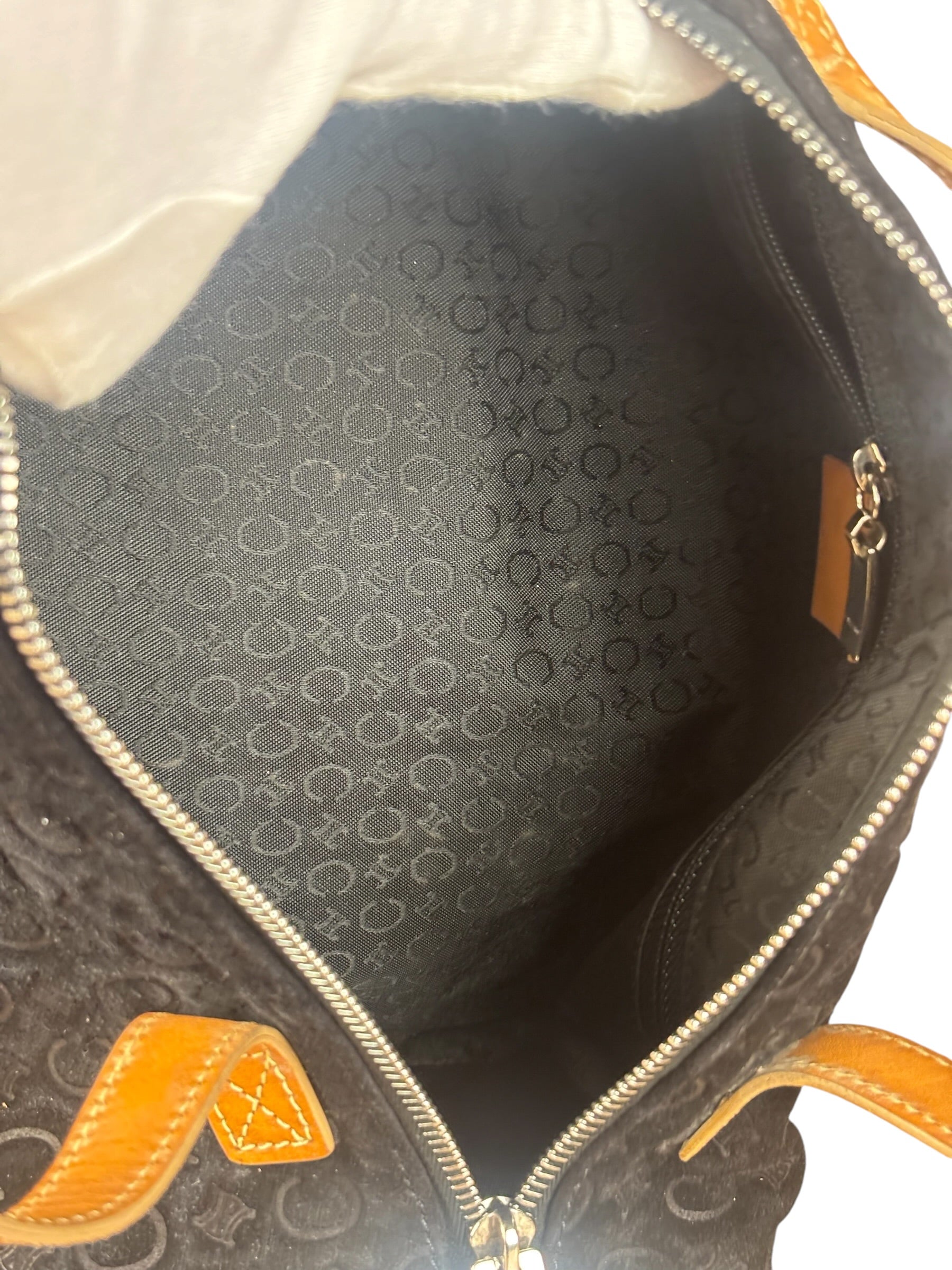 Celine Black Macadam Velour Handbag