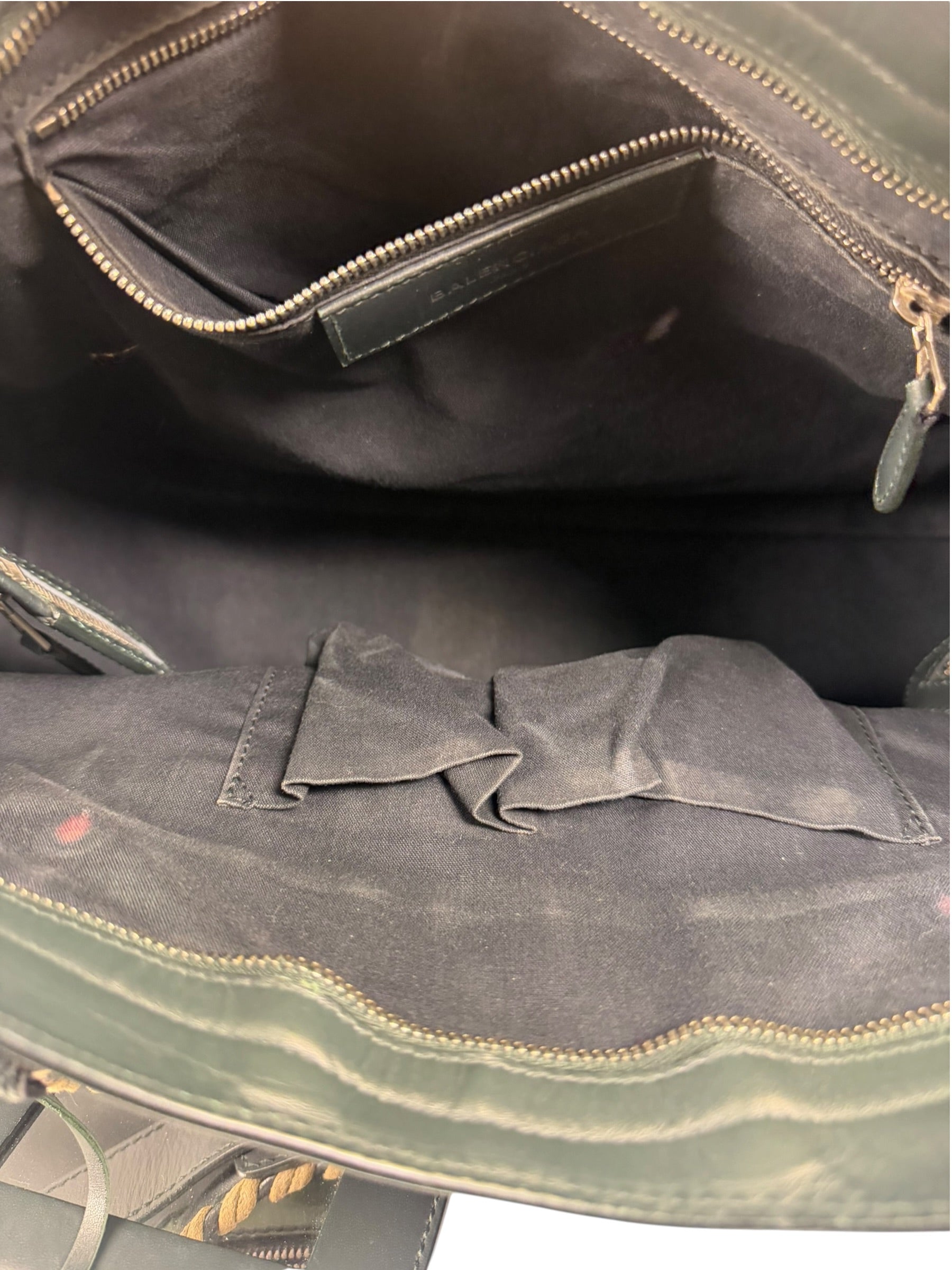 Balenciaga Green Calfskin Metallic Trim Giant 12 City Bag