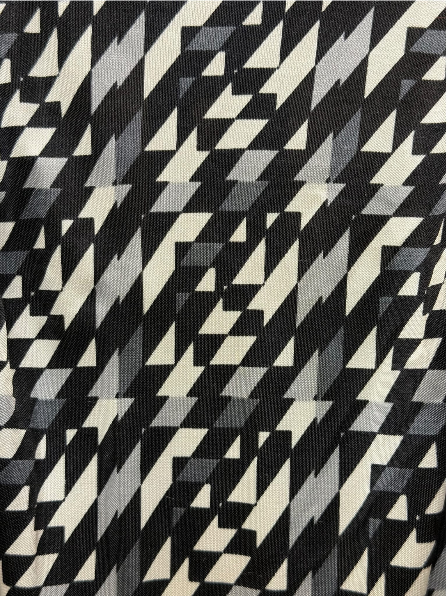 Fendi Black/White Geometric Patterned Sleeveless Tank Dress