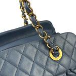 Chanel Blue Quilted Calfskin Iridescent Bowling Bag 2011
