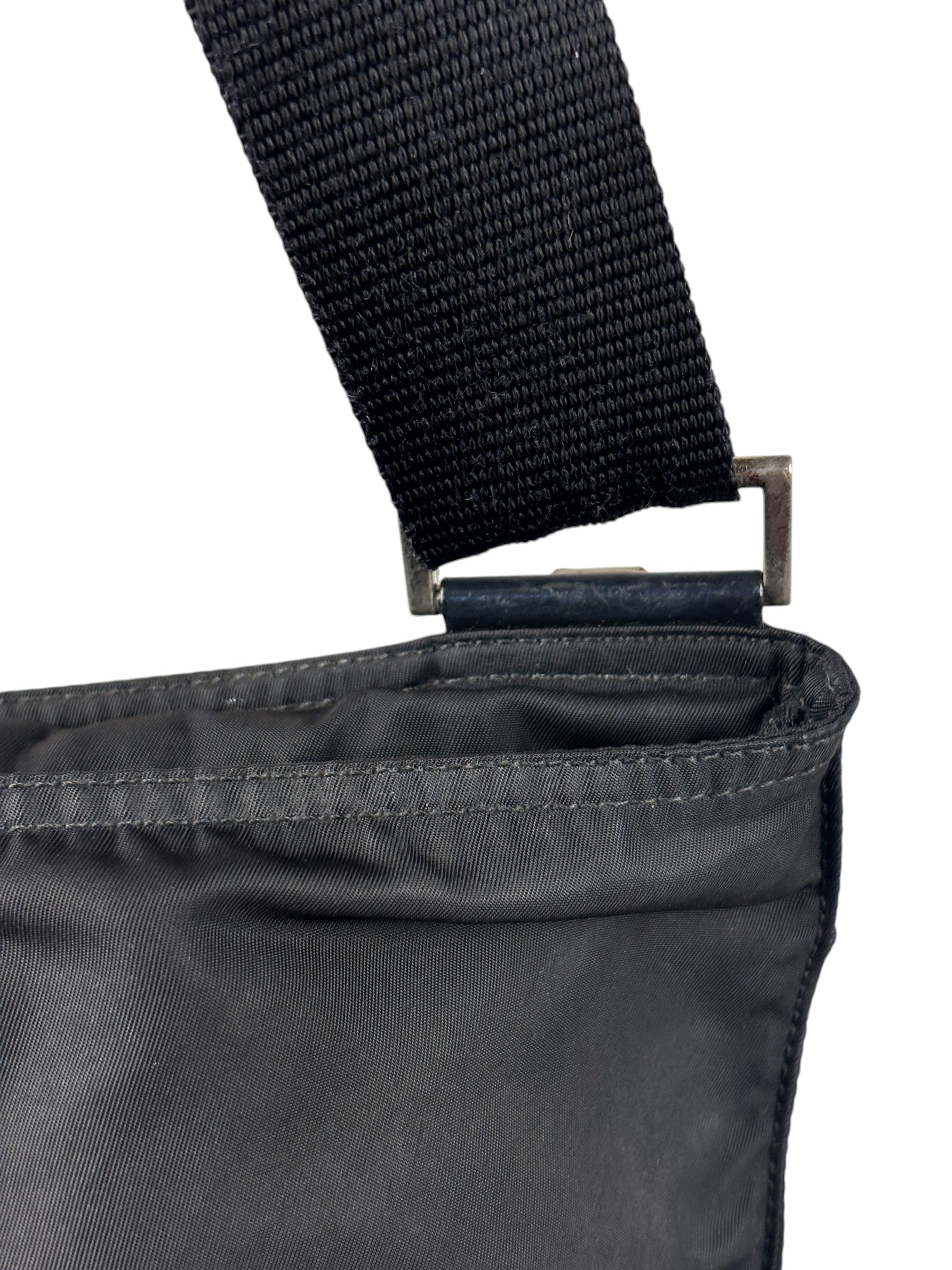 Prada Vintage Black Nylon Crossbody Bag