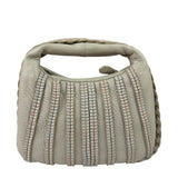 Bottega Veneta Ivory Leather Mini Cervo Braided Hobo Bag