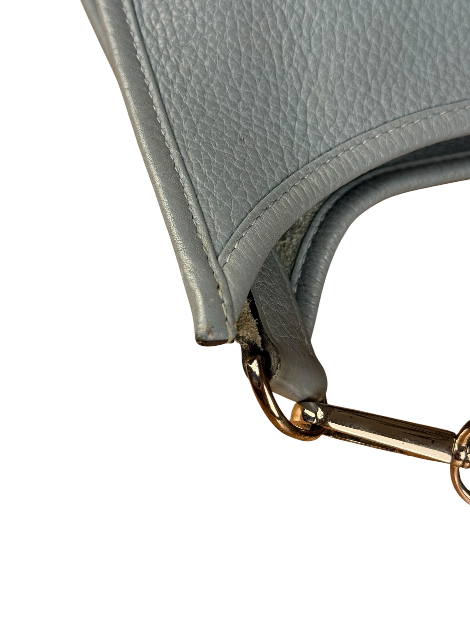 Hermes Evelyne Clemence Light Blue Leather Shoulder Bag