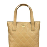 Chanel Vintage Beige Wild Stitch Small Tote Bag 2003