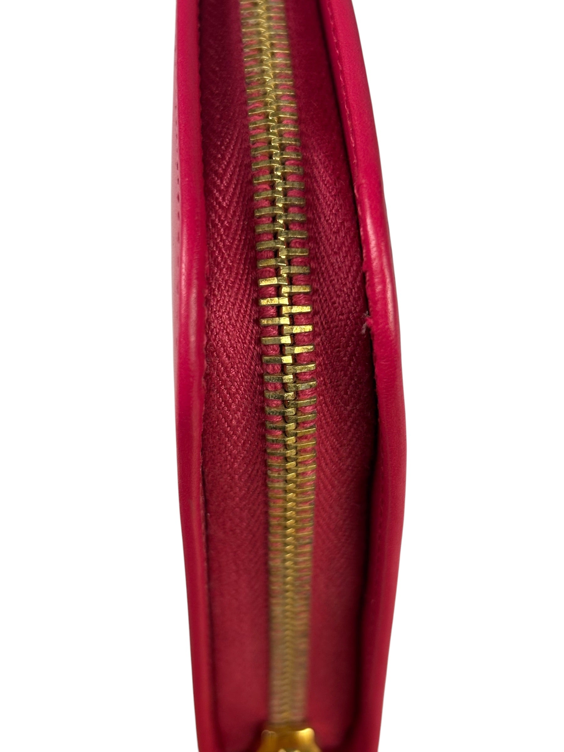 Yves Saint Laurent Bright Pink Leather Zip-Around Long Wallet