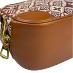 Louis Vuitton Burgundy/Brown Leather Trim Mini Deauville Crossbody Bag