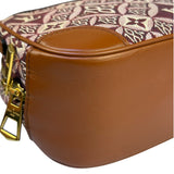 Louis Vuitton Burgundy/Brown Leather Trim Mini Deauville Crossbody Bag