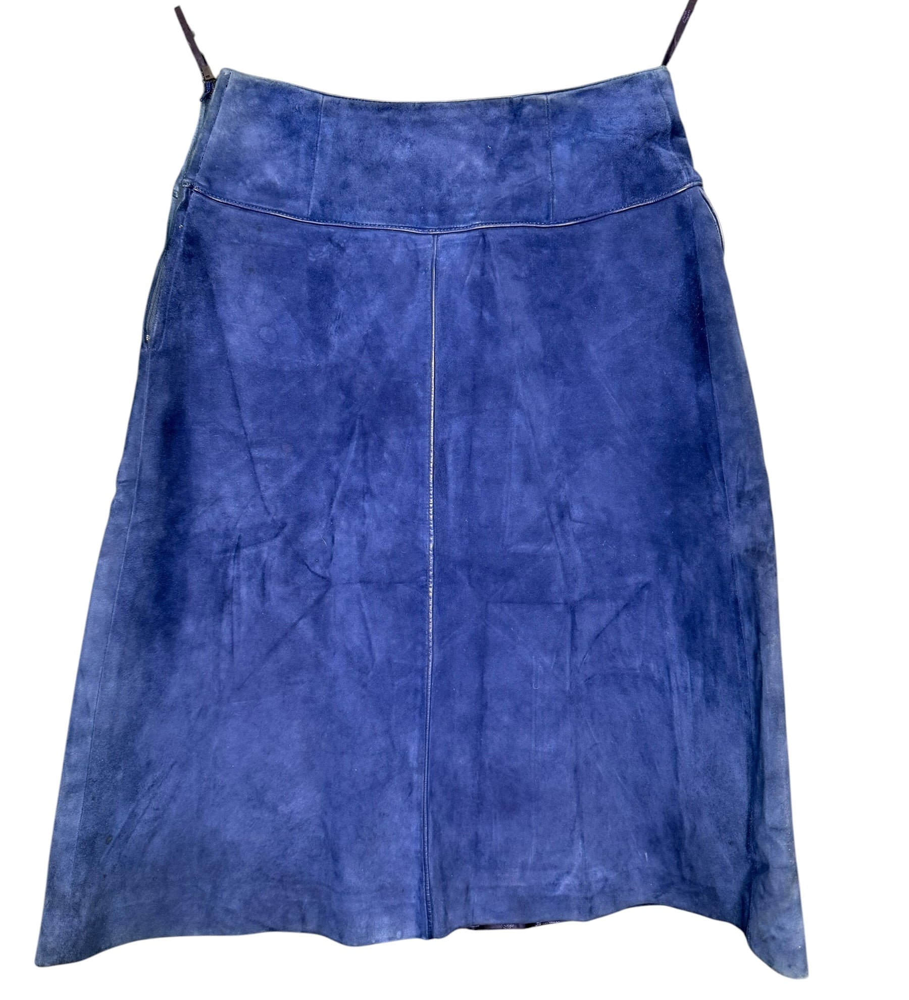 Gucci Vintage Blue Suede Skirt