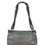 Chanel Taupe Leather Funny Tweed Fringe Flap Bag 2010