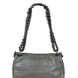 Chanel Taupe Leather Funny Tweed Fringe Flap Bag 2010