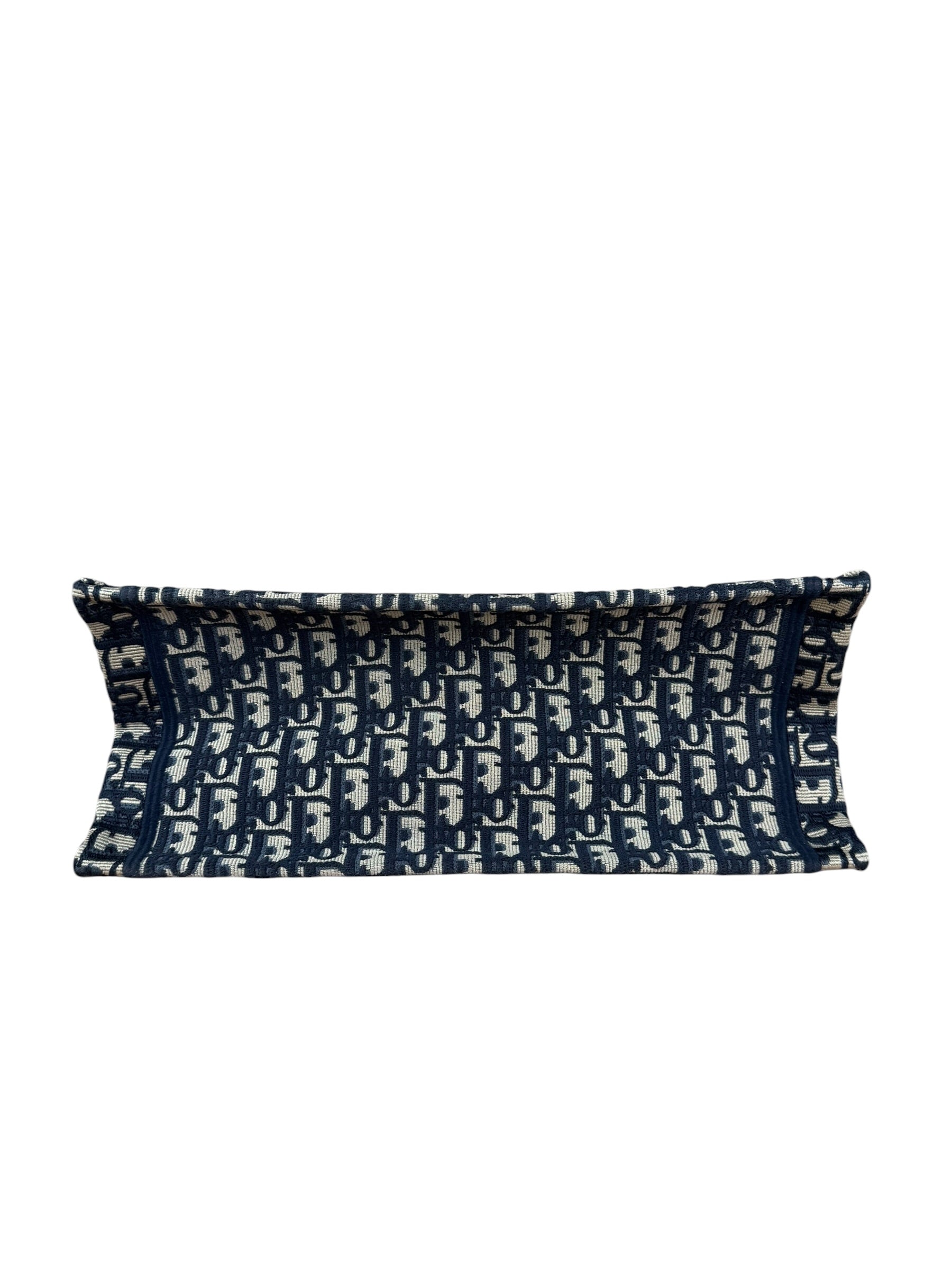 Christian Dior Navy Ecru Oblique Small Book Tote