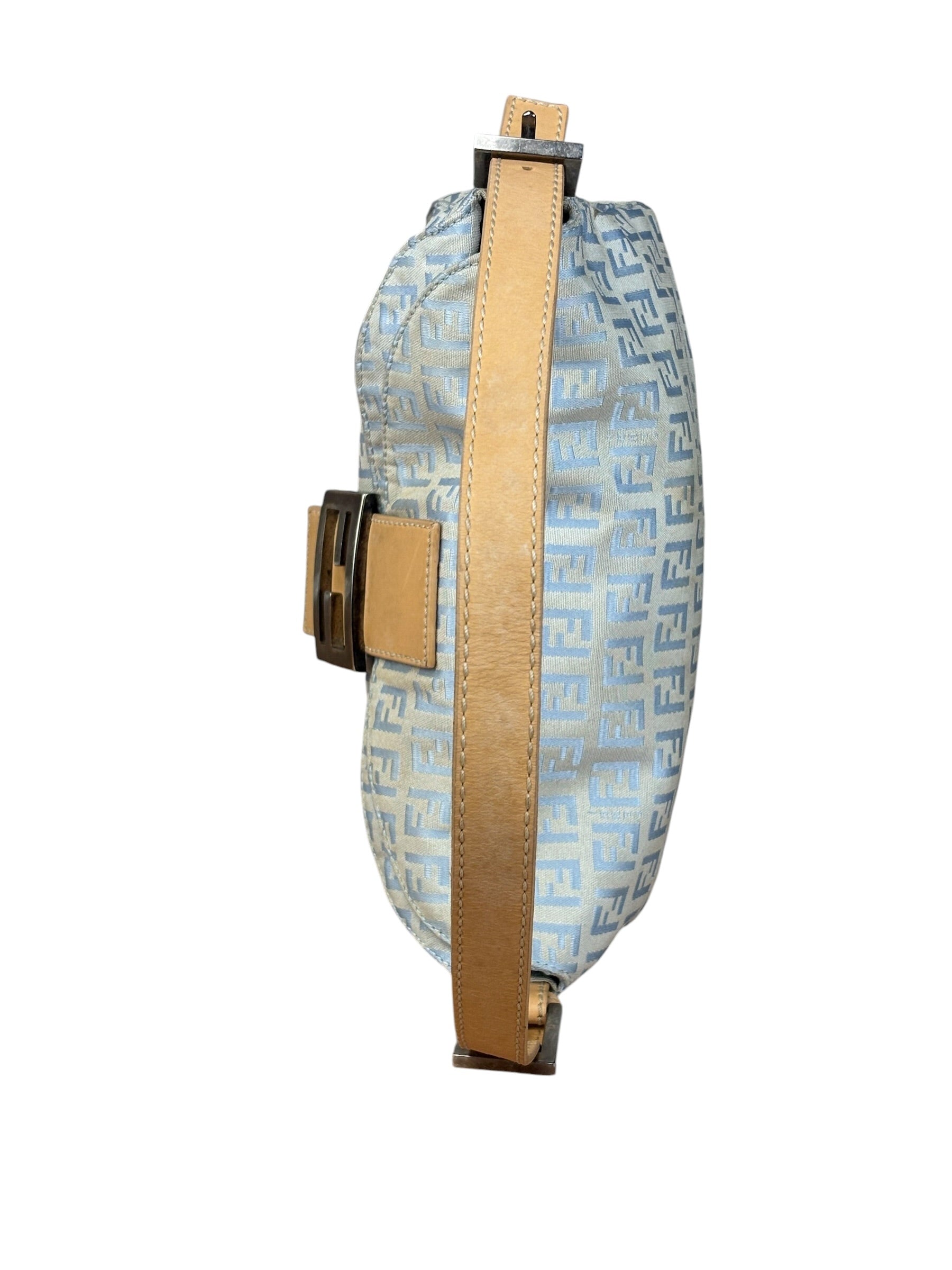 Fendi Vintage Blue Zucca Print Baguette
