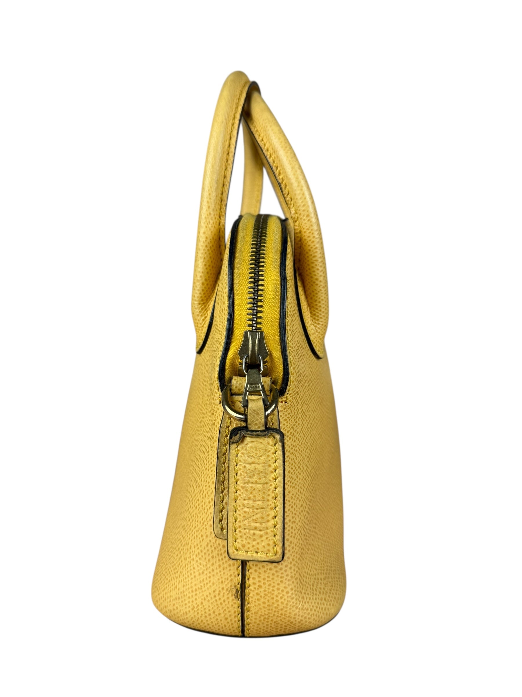 Celine Yellow Leather Dome 2Way Handbag