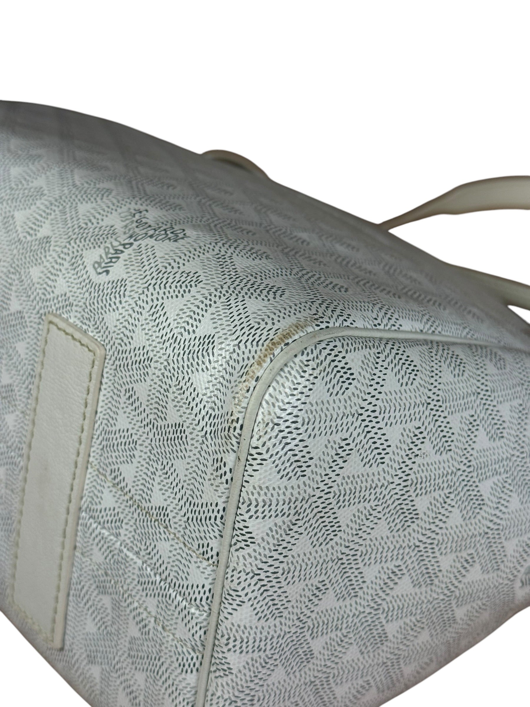Goyard White Goyardine Sac Rouette PM Shoulder Tote